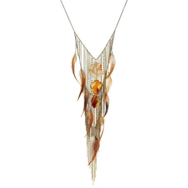 Chain and feather necklace - Mikey London.jpg